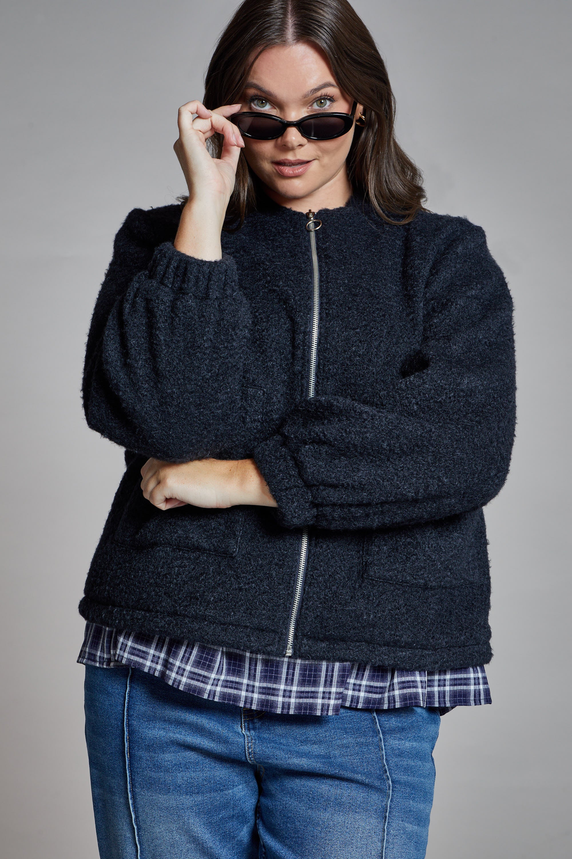 Cosy Bomber Jacket in NAVY | SHOP ALL