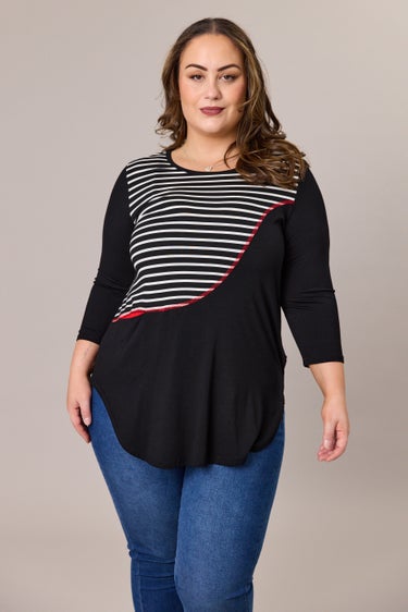 Stripe Panel Tee Shirt
