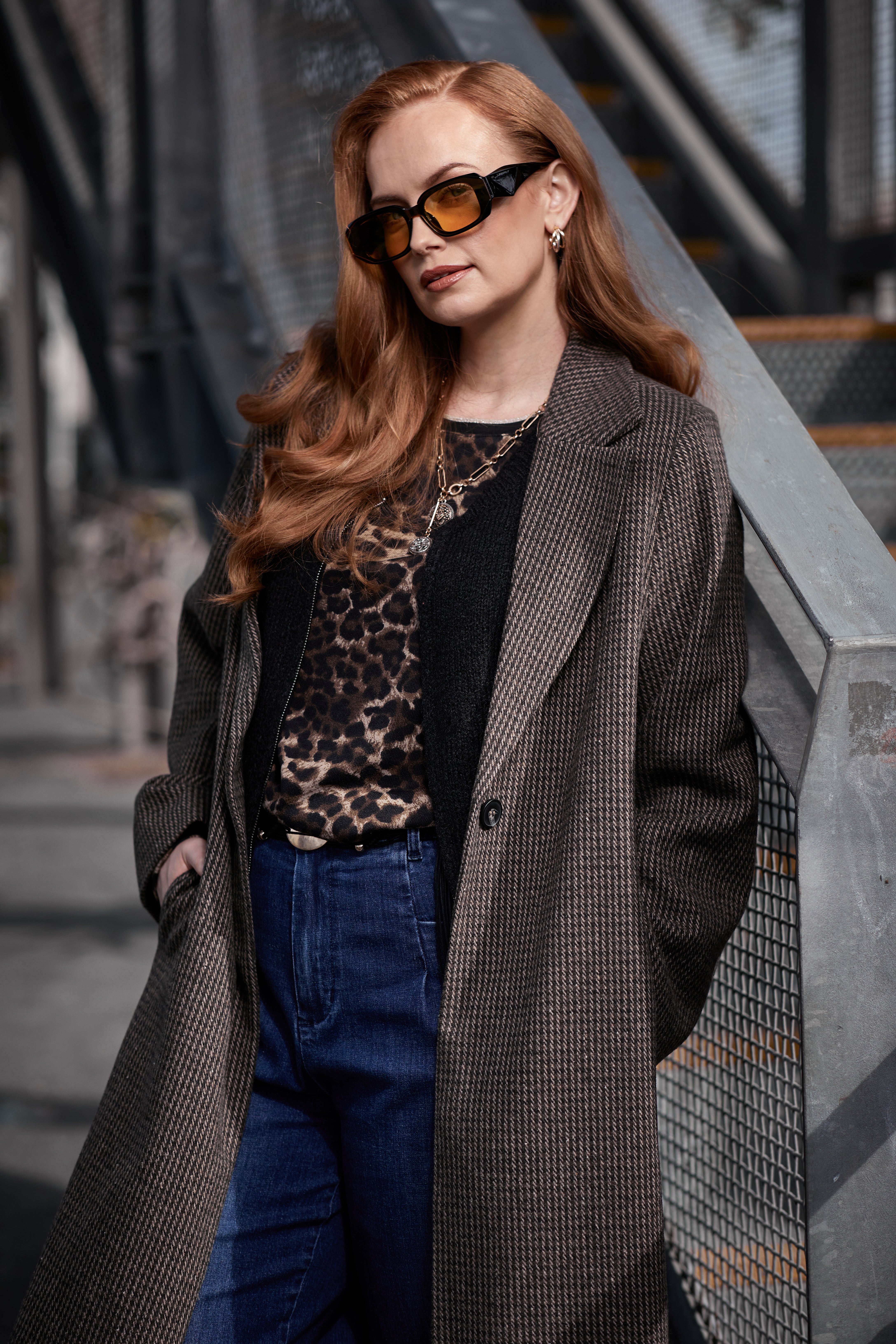 Check Line Coat in OLIVECHECK | OUTERWEAR / Coats